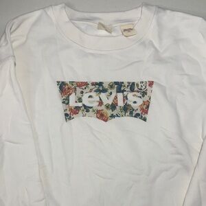 Levi's White Sweatshirt with Floral Logo